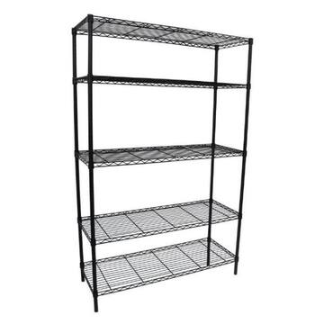 5-Tier Steel Wire Shelving Unit in Black (36 in. W x 72 in. H x 16 in. D)