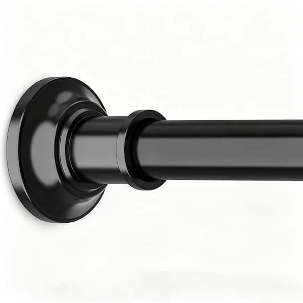 Adjustable Stainless Steel Spring Tension Rods 30 to 88 inch,Black Tension Curtain Rod for Bathroom Windows
