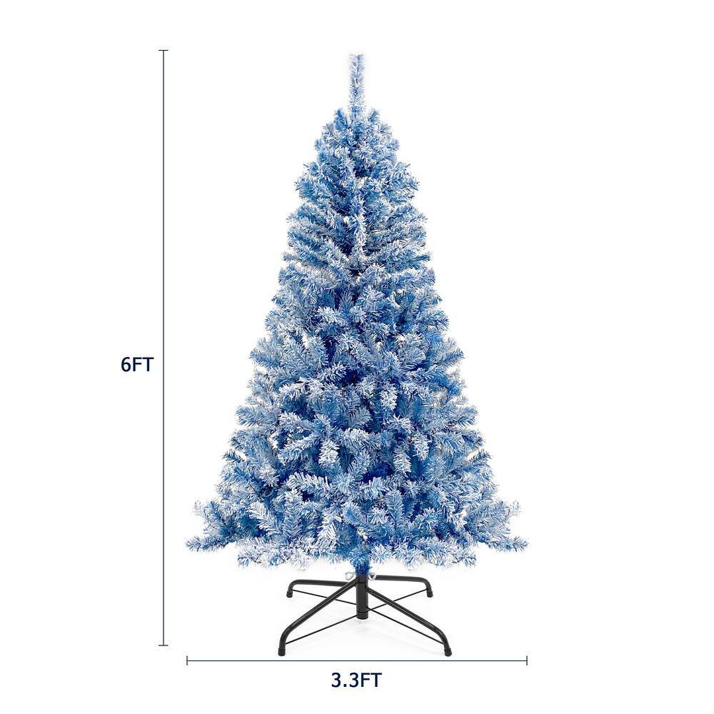 6-Foot Pre-Lit Snow Flocked Fir Christmas Tree with LED Lights