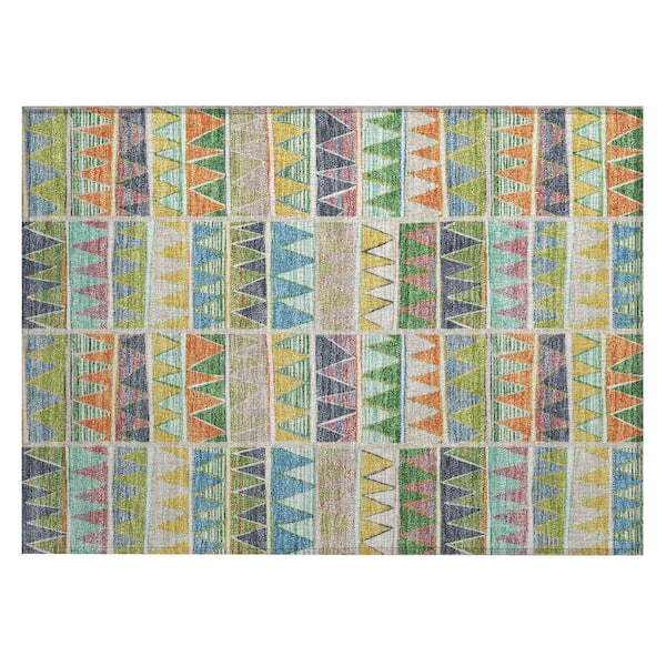 Chantille Machine Washable Indoor/Outdoor Abstract ACN2205 Beige 1 ft. 8 in. x 2 ft. 6 in. Accent Rug