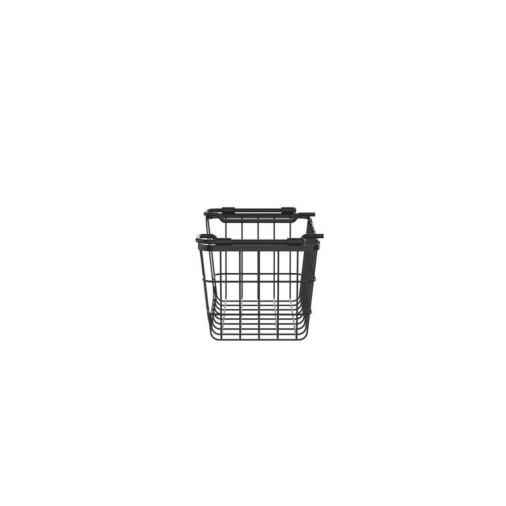 Modern Black Metal Wire 3-Piece Stackable Storage Basket Set