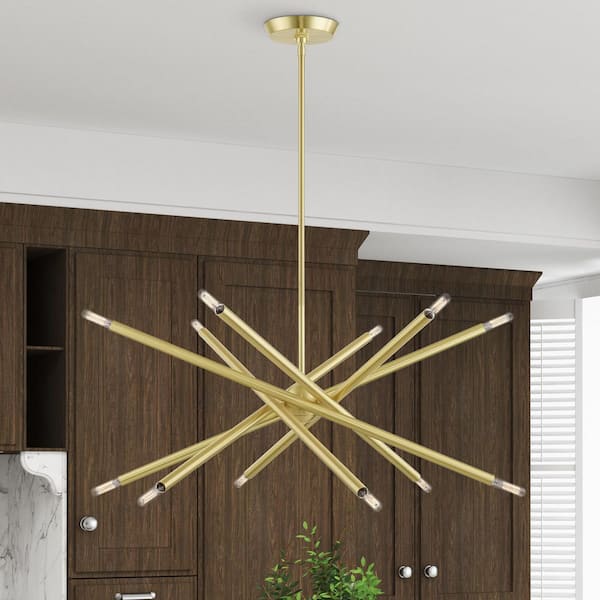 Livex Lighting Griffin-12 Light Satin Brass Chandelier