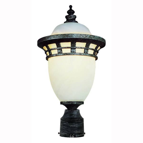 Bel Air Lighting Imperial 1-Light Outdoor Antique Pewter Post Top Lantern with Frosted Glass