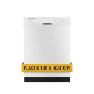 24 in. White Front Control Built-in Tall Tub Dishwasher with 1-Hour Wash Cycle, 55 dBA
