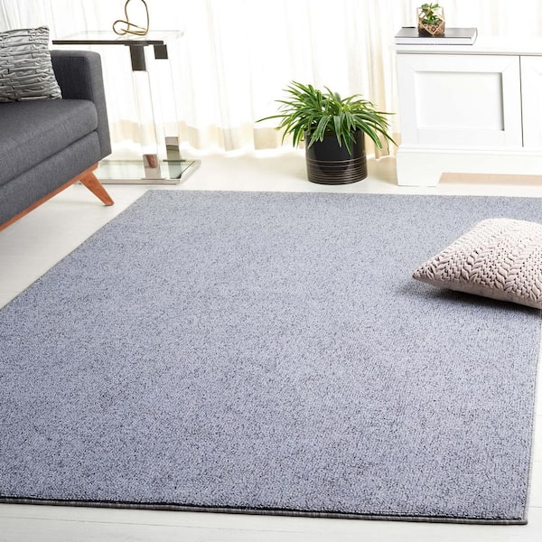 River 9 ft. x 12 ft. Gray/Charcoal Solid Marle Area Rug