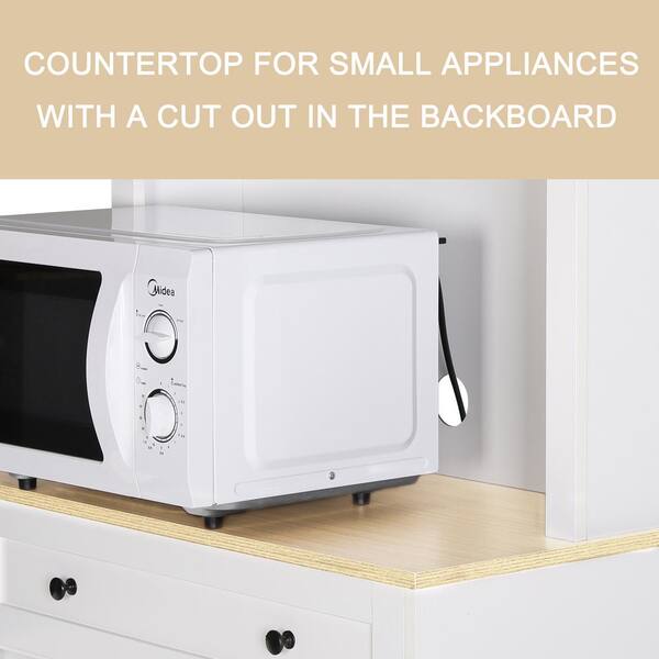 Microwave Oven Rack White Kitchen Counter Top Display Stand Cabinet By –