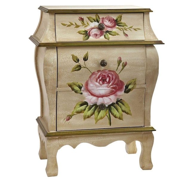 Nearly Natural Antique Floral Nightstand
