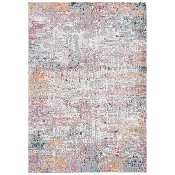 Crystal 9 ft. x 12 ft. Beige/Rust Distressed Marle Area Rug