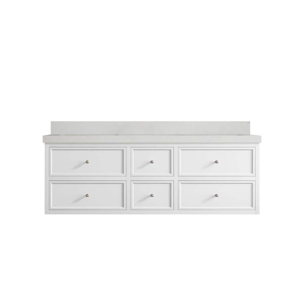 Willow Collections Roswell Floating 60 in. Double Sink Freestanding