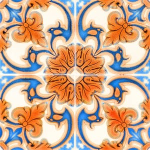Blue and Orange H7 5 in. x 5 in. Vinyl Peel and Stick Tile (24 Tiles, 4.17 sq. ft./pack)