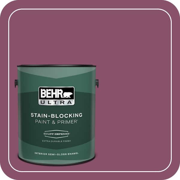 BEHR ULTRA 1 gal. #M120-7 Raspberry Crush Extra Durable Semi-Gloss Enamel Interior Paint & Primer