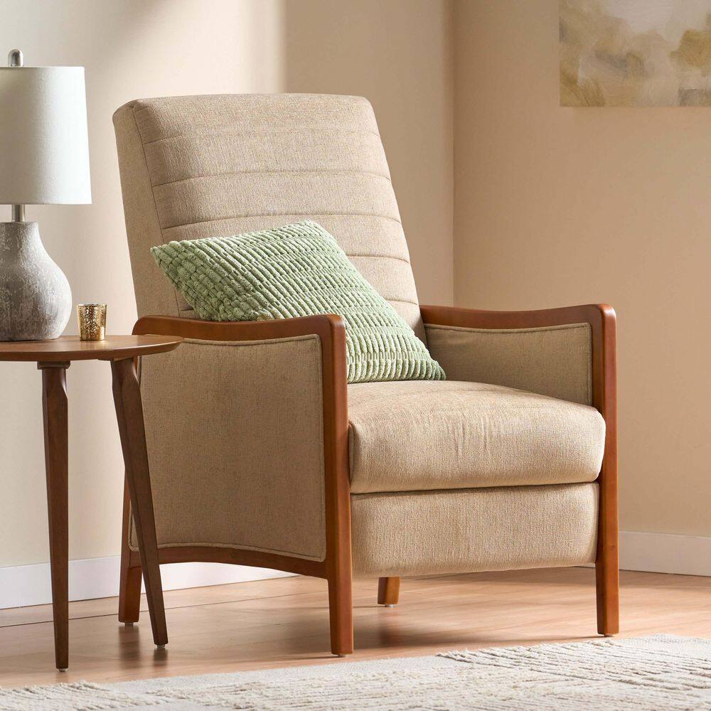 Sand Fabric Standard Recliner with Adjustable Backrest
