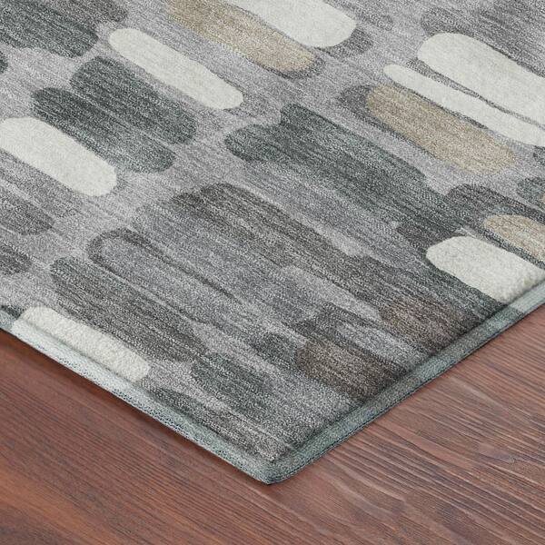 Mayfield Premium Machine Washable Abstract AMF2349 Gray 8 ft. x 10 ft. Area Rug