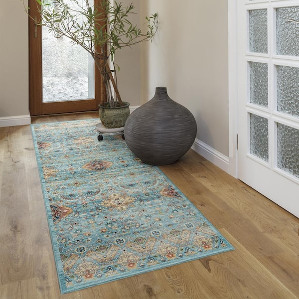 Gertmenian Crystal Print Polyester Digital Printed 2x6 Tanis Sage Area Rug Runner