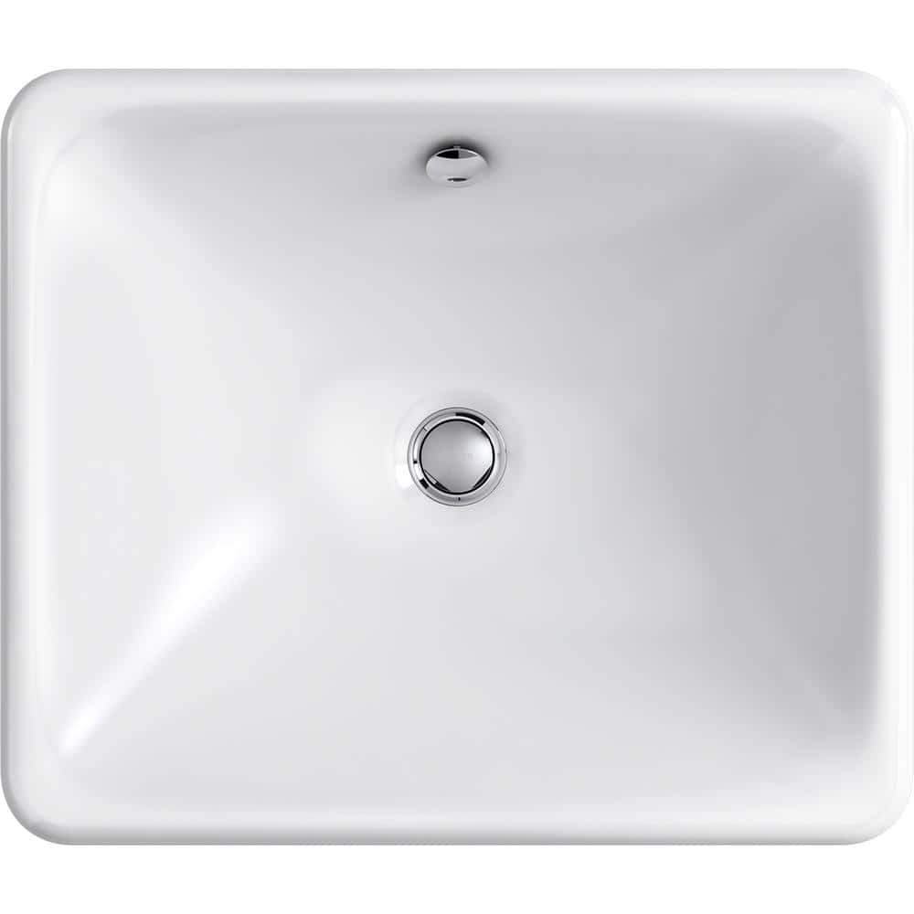 Iron Plains Traditional White Cast Iron Rectangular Undermount Bathroom Sink