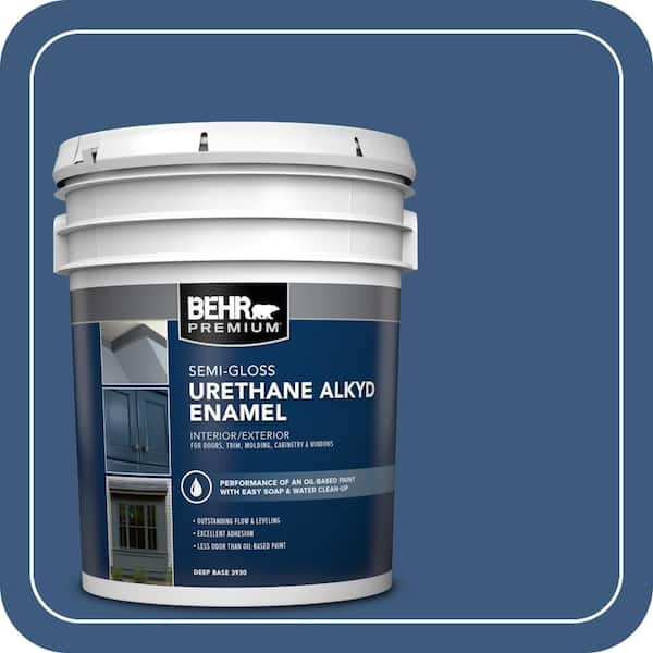 BEHR PREMIUM 5 gal. #M520-7 Admiral Blue Urethane Alkyd Semi-Gloss