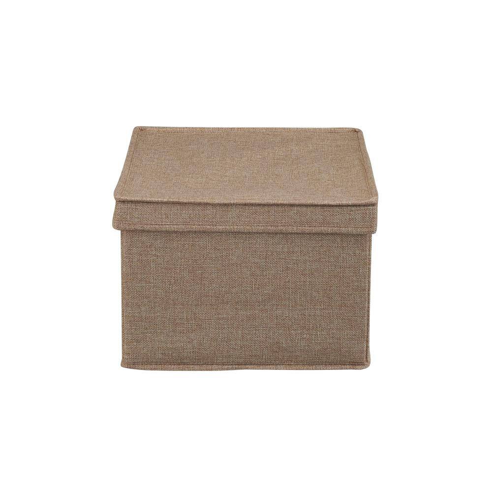 Latte Linen Large Stackable Storage Box with Lid Set