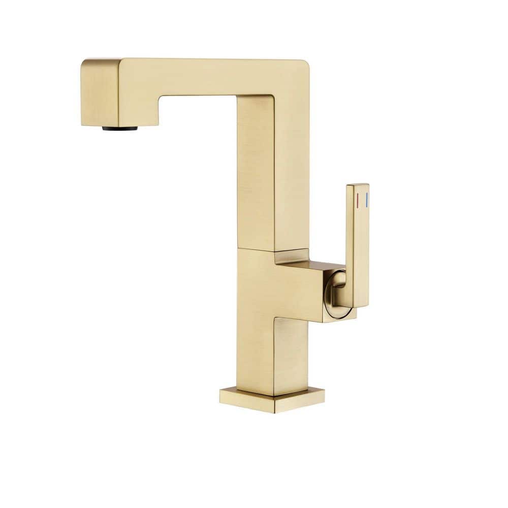Single Handle Single Hole Bathroom Faucet with 90° Spout Swivel in Brushed Gold price history on PriceWatchPro