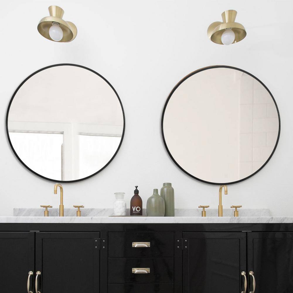 24 in. W x 24 in. H Round Aluminum Alloy Framed Bathroom Vanity 