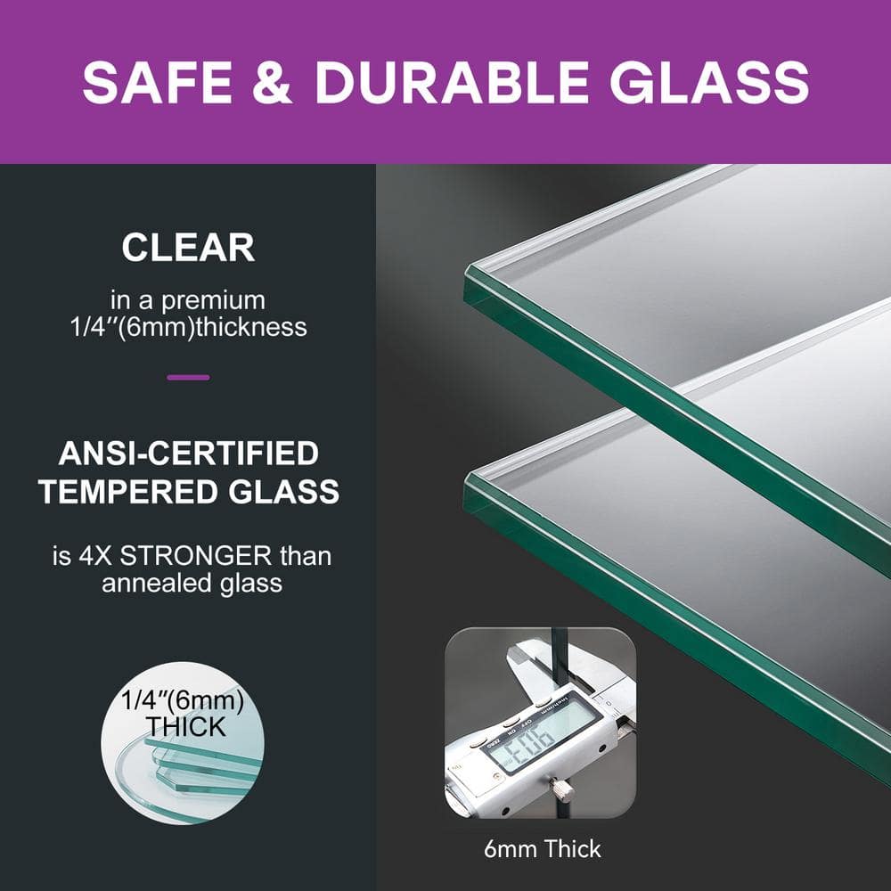 Oceanus 55"-59" Brushed Nickel Semi-Frameless Sliding Shower Door