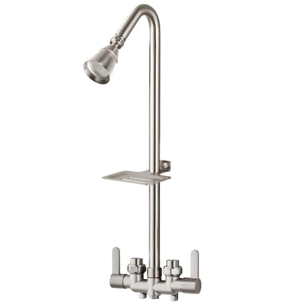 Outdoor Shower Fixture,Outdoor Shower Faucet System with Soap Dish