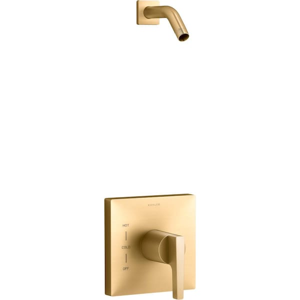 KOHLER Honesty 1-Handle Shower Valve Trim Kit in Vibrant Brushed Moderne Brass (Valve Not Included)