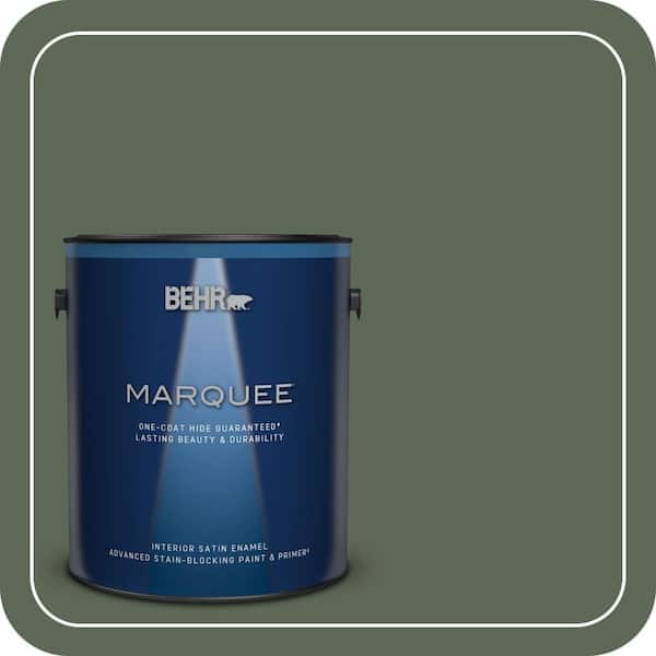 BEHR MARQUEE 1 gal. #MQ6-15 Less Travelled One-Coat Hide Satin Enamel Interior Paint & Primer