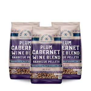 20 lbs. 100% Plum and Cabernet Wine Blend Almond Wood Pellets (3-Pack)