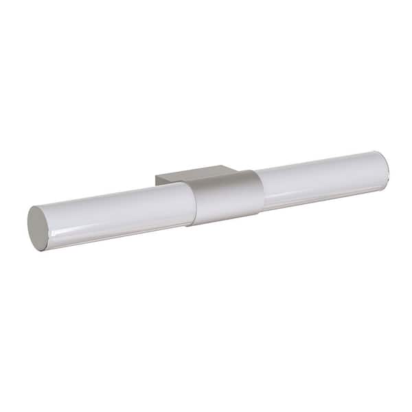 YANSUN 21.7 in. 1-Light Modern White Cylinder Integrated LED Bath Vanity Light Bar, Wall Fixture for Bathroom Mirror