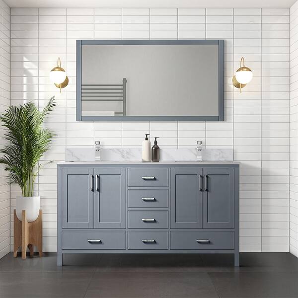 Lexora Jacques 72 in. W x 22 in. D Dark Grey Double Bath Vanity ...