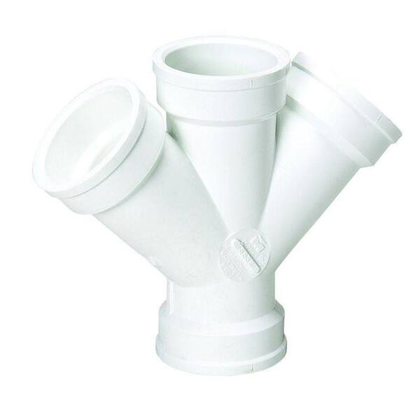 Mueller Streamline 1-1/2 in. PVC DWV 45-Degree All-Hub Double Wye