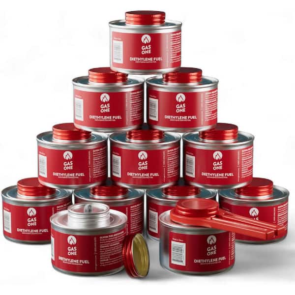 12-Pack 2-hr Cooking Fuel 2.82 oz. Wick Safe DEG Chafing Fuel with Lid Opener for Chafing Dish Accessories