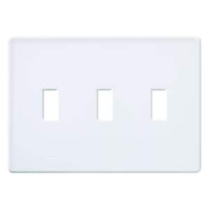 Fassada 3 Gang Toggle-Style Wallplate for Dimmers and Switches, White