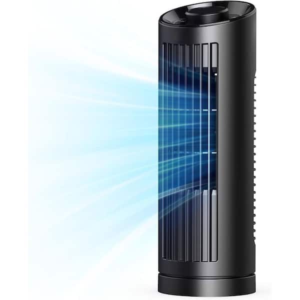 13 in. 3-Speeds Tower Fan in Black with 80° Oscillating, Quiet Operation, Compact and Portable Table Fan for Home Office