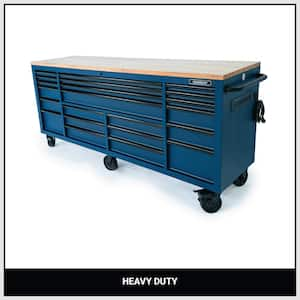 Tool Storage Heavy Duty 84 in. W Matte Blue Mobile Workbench Cabinet