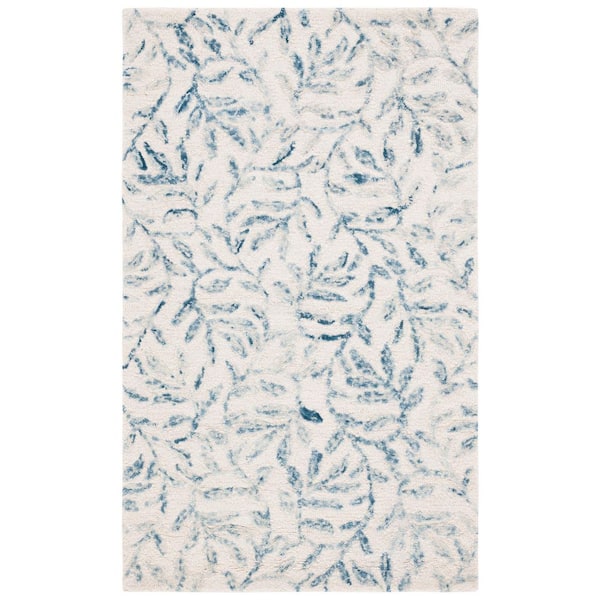 Jardin 3 ft. x 5 ft. Ivory/Blue Oversized Floral Area Rug
