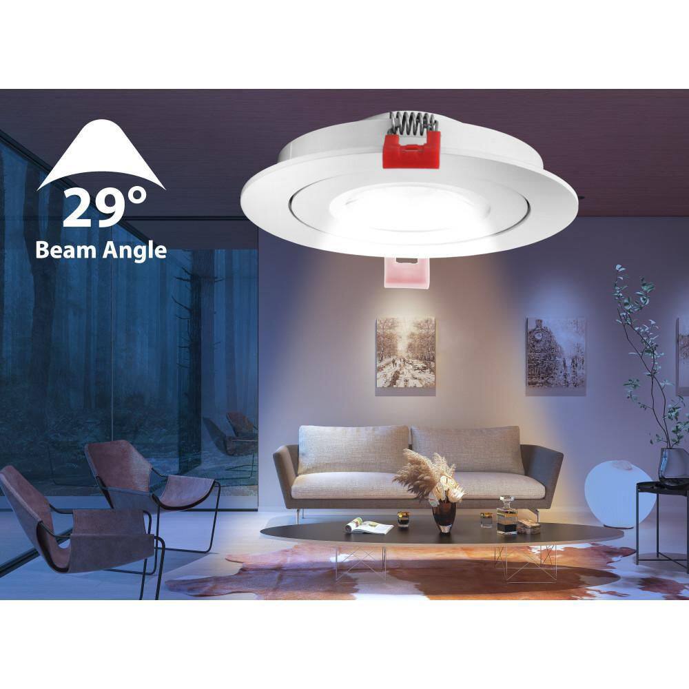 White Aluminum 4-Inch LED Canless Recessed Lighting Kit