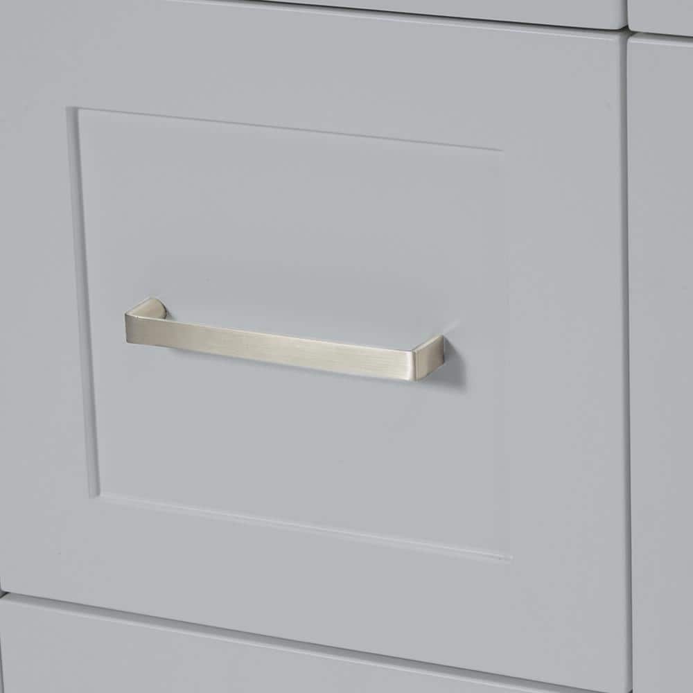 Hamlet 42-Inch Grey Freestanding Bathroom Vanity Cabinet with Brushed Nickel Hardware