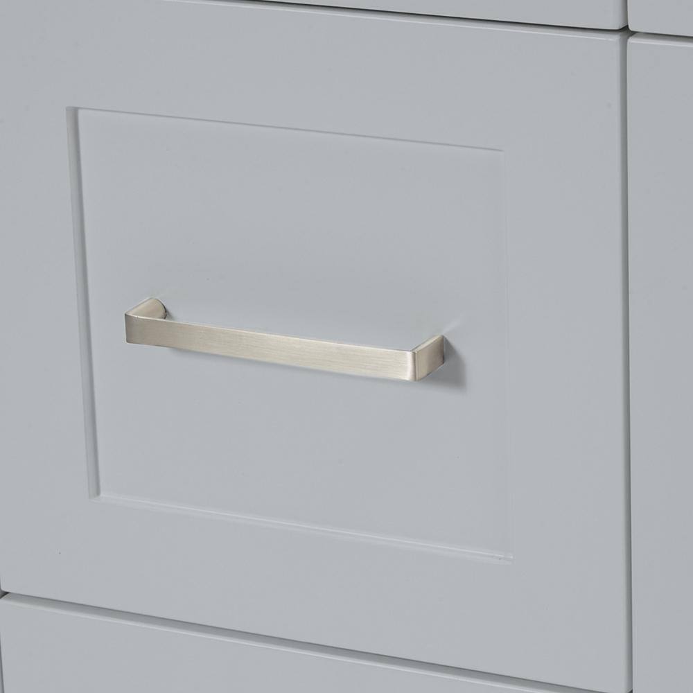 Hamlet 42" Gray Single Freestanding Vanity Cabinet with Nickel Hardware