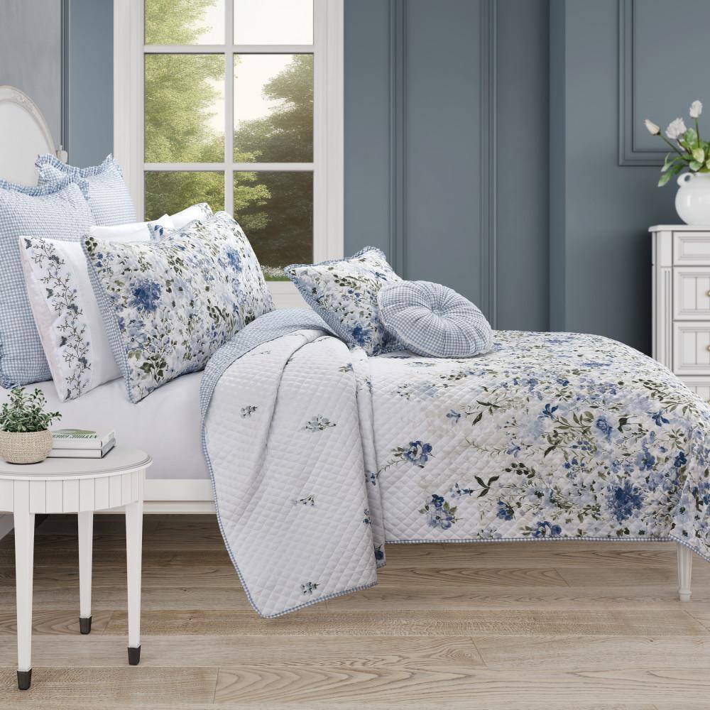 Kourtney Blue Polyester King/Cal King 3-Piece Quilt Set