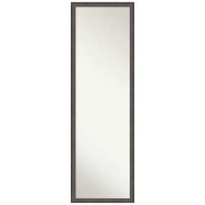 Florence Pewter 15.75 in. x 49.75 in. Non-Beveled Casual Rectangle Framed Full Length on the Door Mirror in Silver