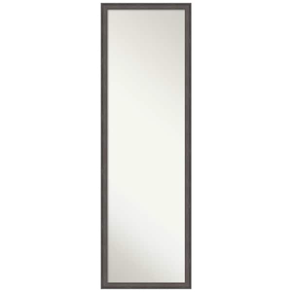 Amanti Art Florence Pewter 15.75 in. x 49.75 in. Non-Beveled Casual Rectangle Framed Full Length on the Door Mirror in Silver