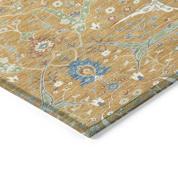 Chantille Machine Washable Indoor/Outdoor Abstract ACN2250 Gold 3 ft. x 5 ft. Area Rug