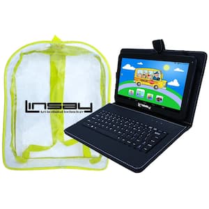 10.1 in. 2GB RAM 32GB Android 12 Quad Core Tablet with Black Keyboard and Backpack