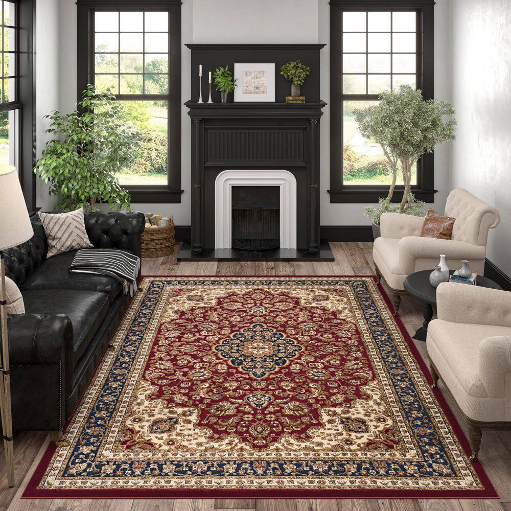 Sensation Border Ivory 9 ft. x 12 ft. Indoor Area Rug - thumbnail 9