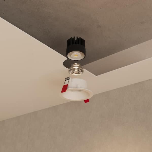 Inspira 3 in. White Round Integrated LED Canless Recessed Lighting Kit Selectable 5CCT 12W 1000LM ETL (1-Pack)