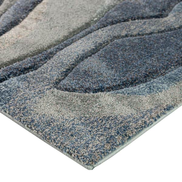 Carmona 9 ft. 10 in. x 13 ft. 2 in. Blue Abstract Rug