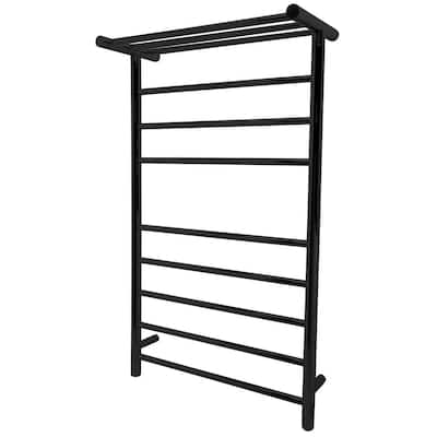 Eve 8-Bar Stainless Steel Wall Mounted Towel Warmer in Matte Black