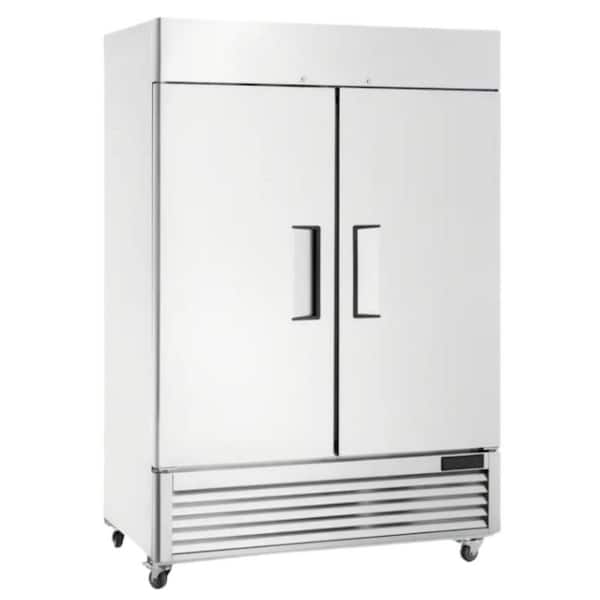 Cooler Depot 54 in. W 47 cu. ft. Two Door Auto Defrost Reach In Upright Commercial Refrigerator in Stainless Steel