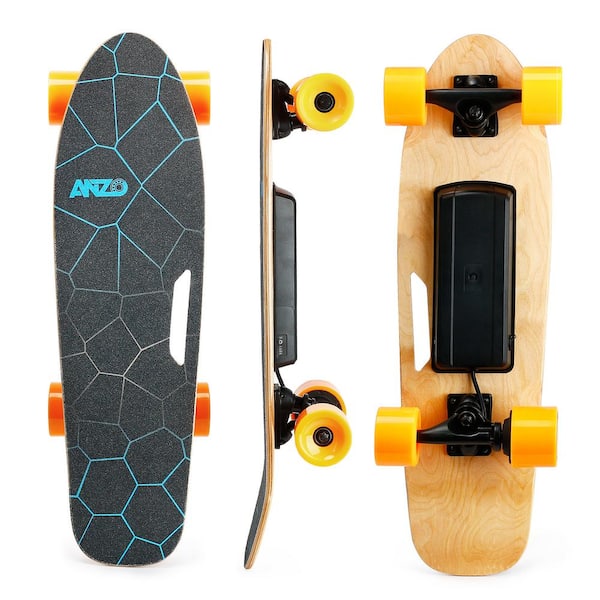 Flynama 27.56 in. L x 7.5 in. W Small Electric Skateboard with Remote Control in Black